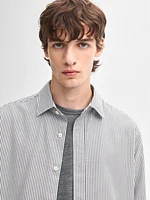 Cotton striped regular fit shirt