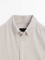 100% cotton striped Oxford shirt