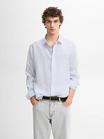 100% linen striped shirt