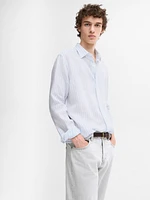 100% linen striped shirt