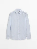 100% linen striped shirt