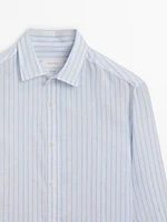 100% linen striped shirt