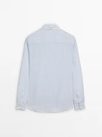 100% linen striped shirt