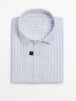 100% linen striped shirt