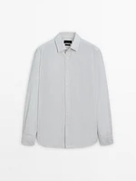 Multi-stripe poplin shirt