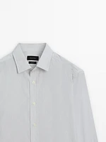 Multi-stripe poplin shirt