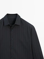 100% cotton striped twill shirt