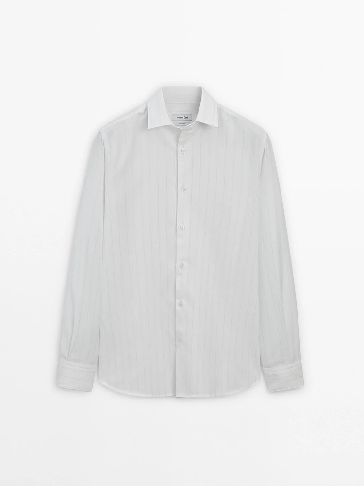 100% cotton regular fit striped shirt