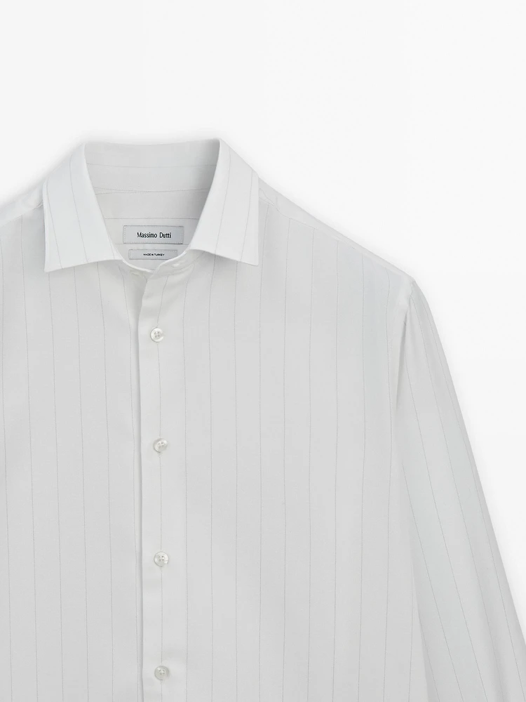 100% cotton regular fit striped shirt