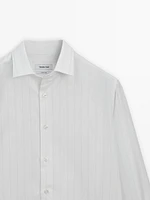 100% cotton regular fit striped shirt