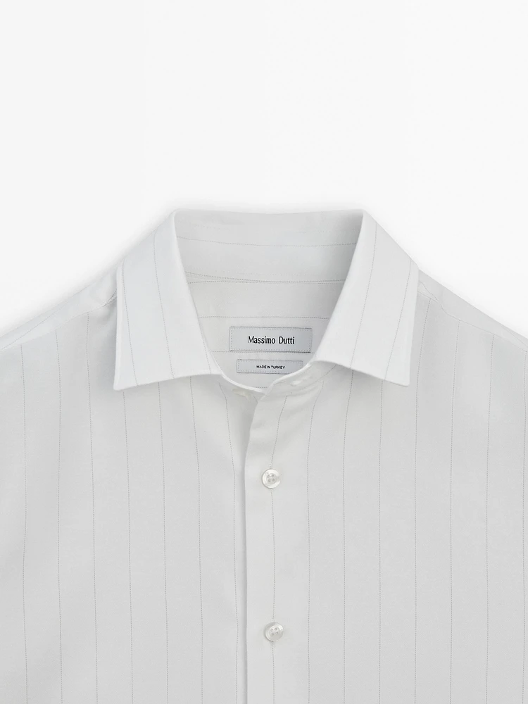 100% cotton regular fit striped shirt