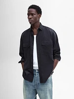 Double-pocket cotton overshirt