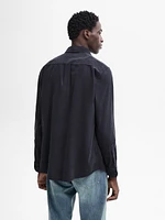 Double-pocket cotton overshirt