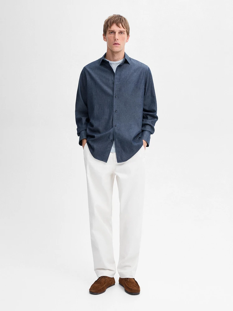 100% cotton twill denim shirt