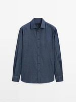 100% cotton twill denim shirt