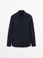 Regular fit twill linen shirt