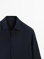 Regular fit twill linen shirt