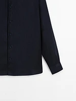 Regular fit twill linen shirt