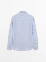 Regular fit striped linen shirt