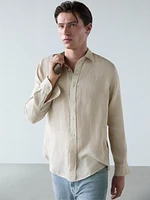 Regular fit 100% linen shirt