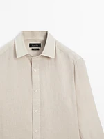 Regular fit 100% linen shirt