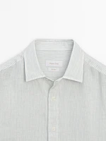 Regular fit striped linen shirt