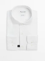 Slim fit 100% cotton twill shirt