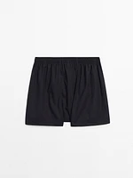 100% cotton check boxers