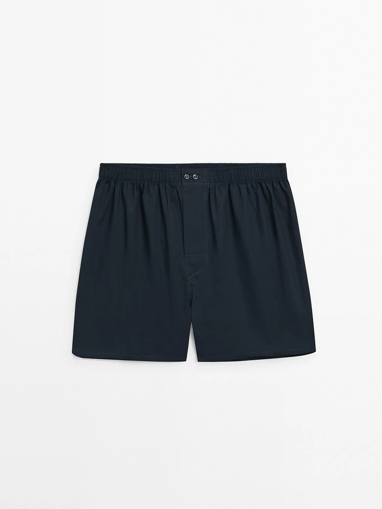 Navy blue poplin boxers