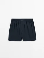 Navy blue poplin boxers