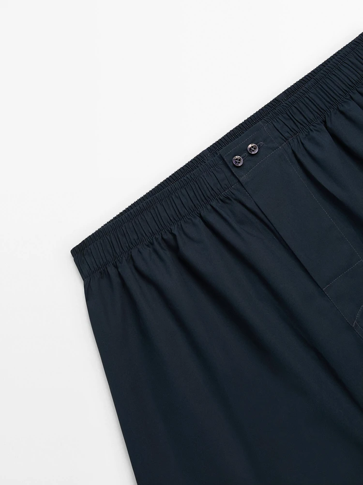 Navy blue poplin boxers