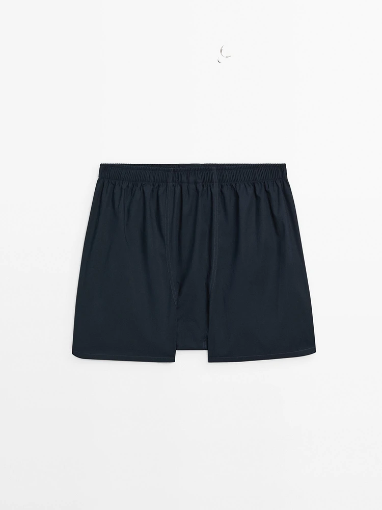 Navy blue poplin boxers