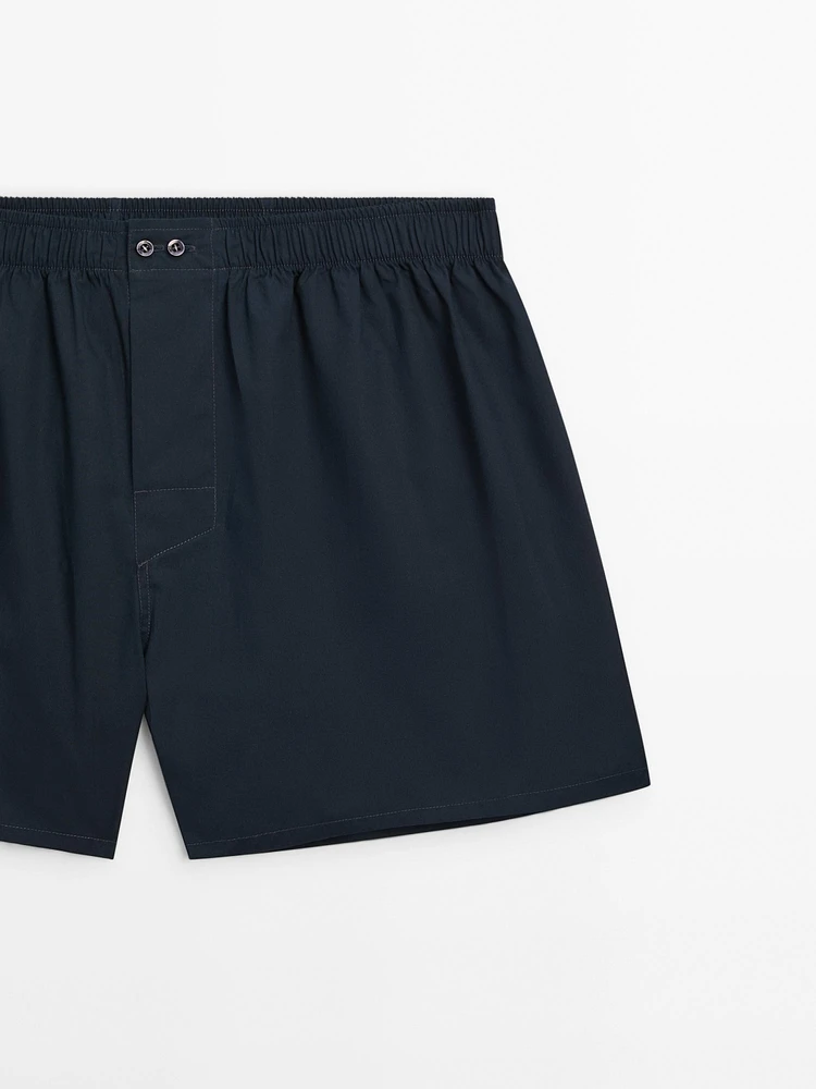 Navy blue poplin boxers