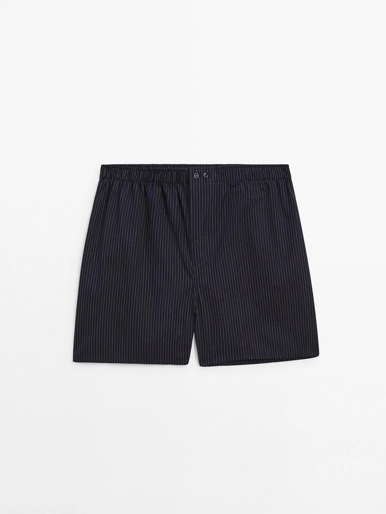 Striped poplin boxers