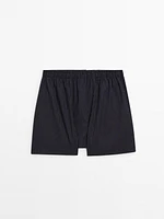 Striped poplin boxers