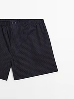 Striped poplin boxers