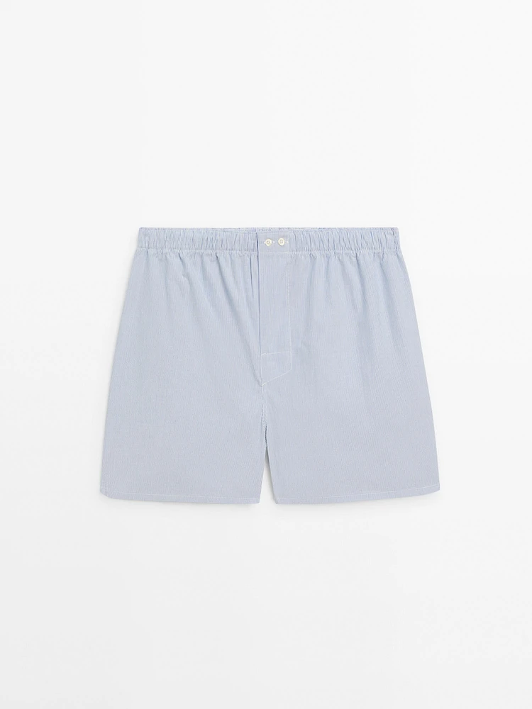 Striped poplin boxers