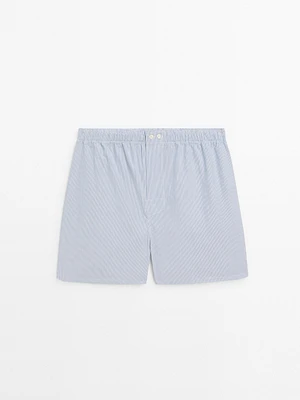 Striped poplin boxers