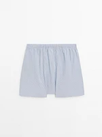 Striped poplin boxers