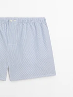 Striped poplin boxers