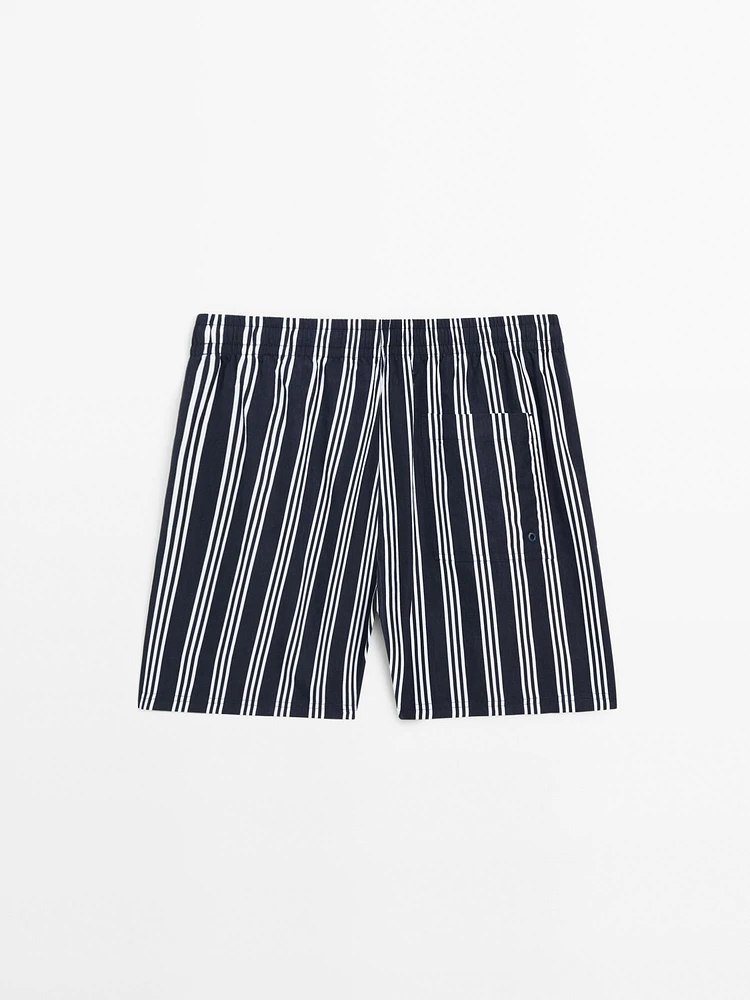 Striped swimming trunks