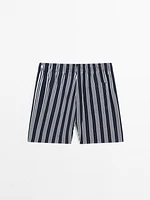 Striped swimming trunks