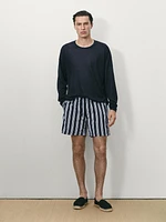 Striped swimming trunks