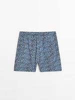 Micro print swimming trunks