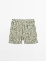 Contrast floral print swimming trunks