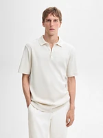 Ribbed short sleeve polo shirt