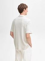 Ribbed short sleeve polo shirt