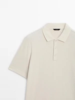 Ribbed short sleeve polo shirt