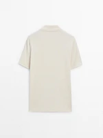 Ribbed short sleeve polo shirt