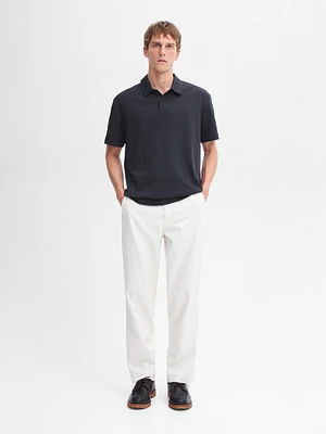 100% cotton polo shirt with buttoned collar